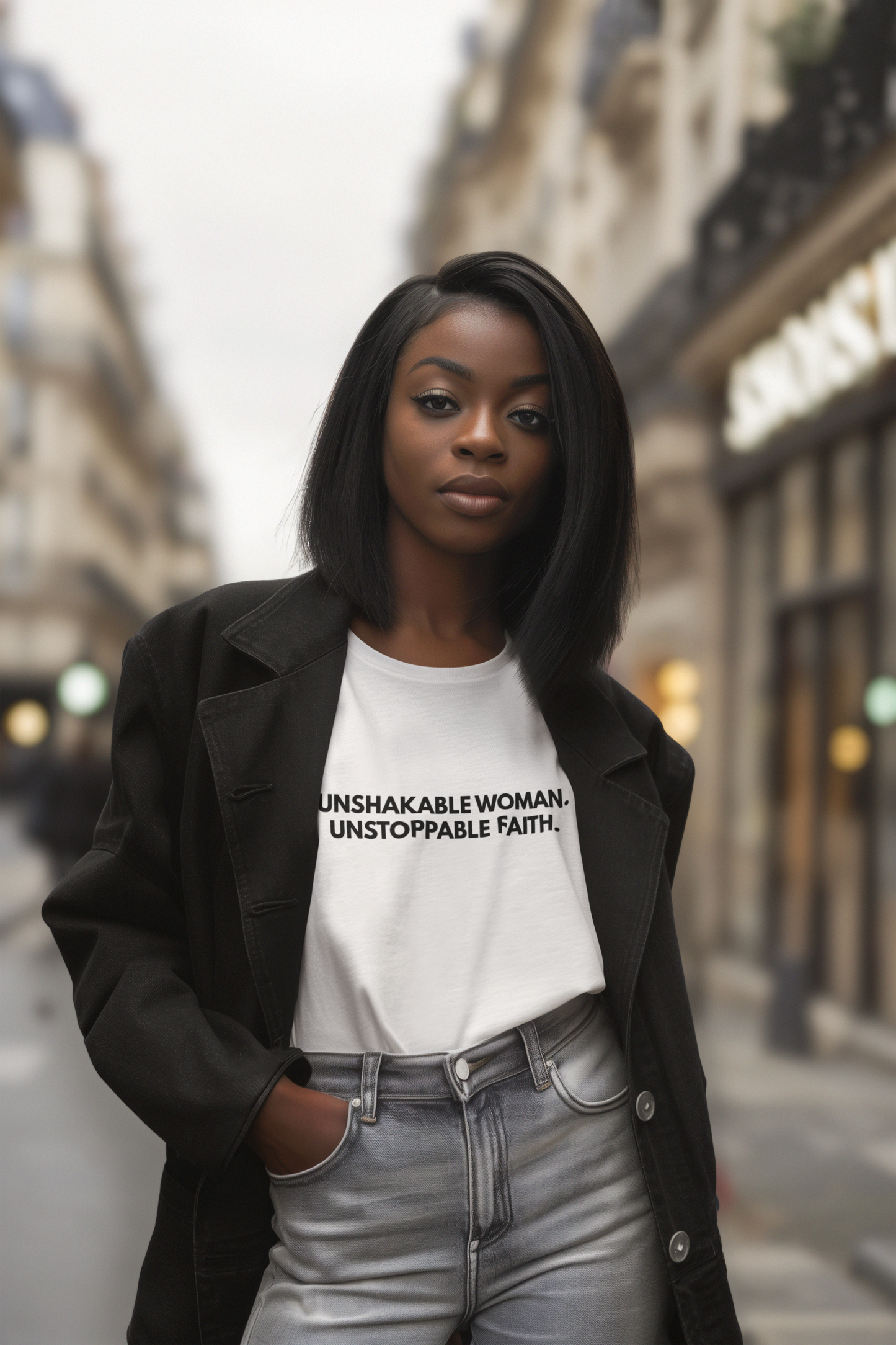 Unshakable Woman. Unstoppable Faith. Tee