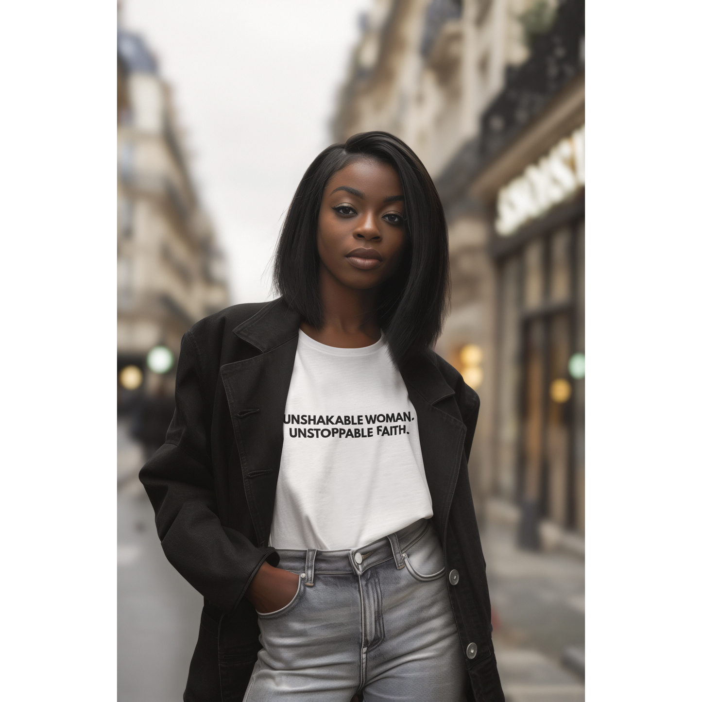 Unshakable Woman. Unstoppable Faith. Tee