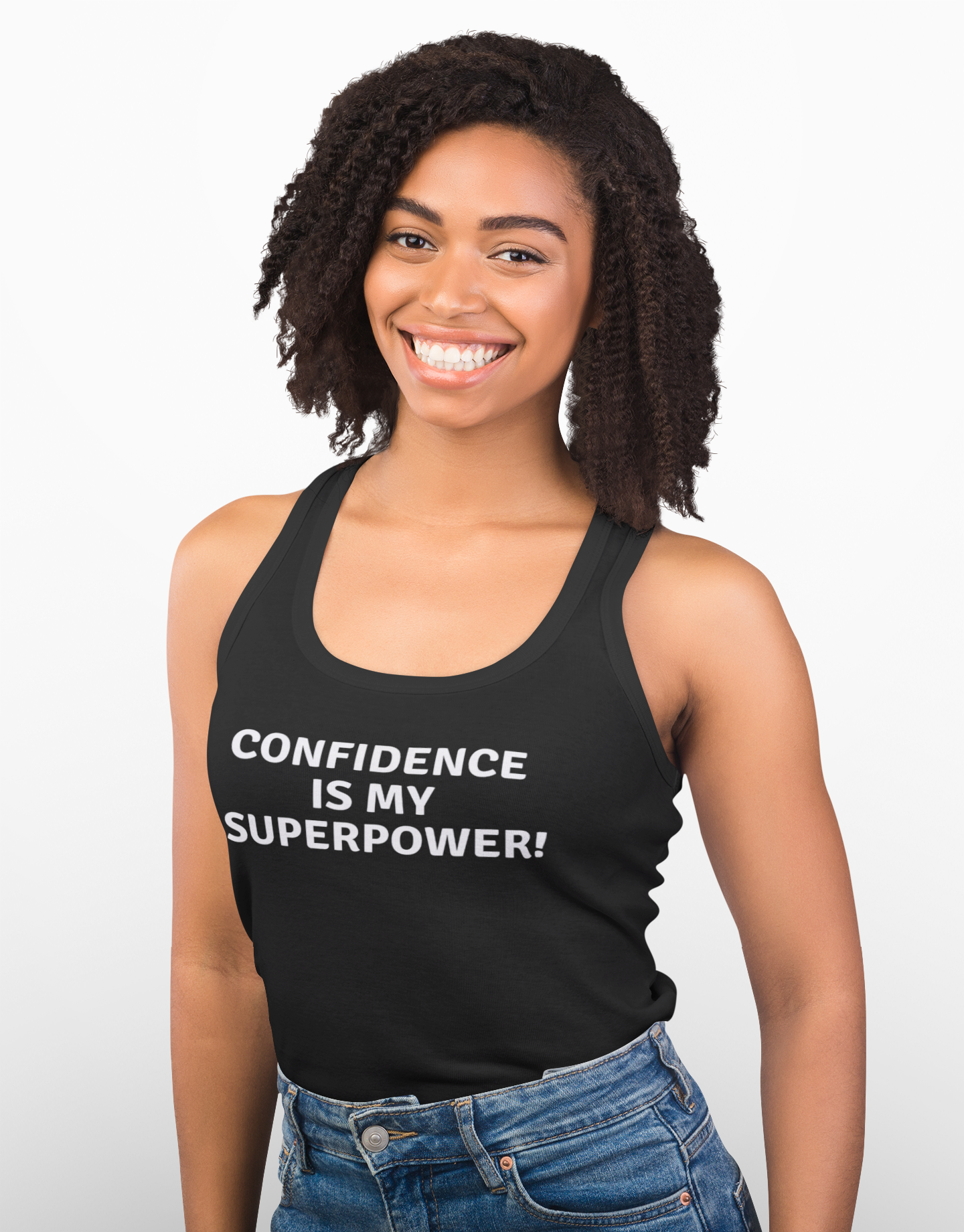 Confidence is My Superpower™ Razorback Tank (Color)