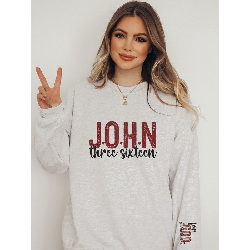John 3 16 For God So Loved Crew Sweatshirt