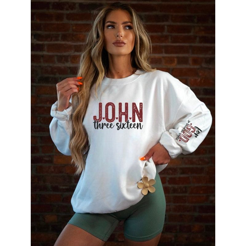 John 3 16 For God So Loved Crew Sweatshirt