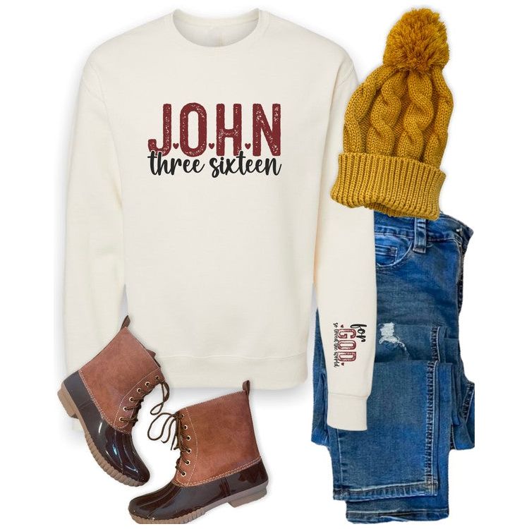 John 3 16 For God So Loved Crew Sweatshirt