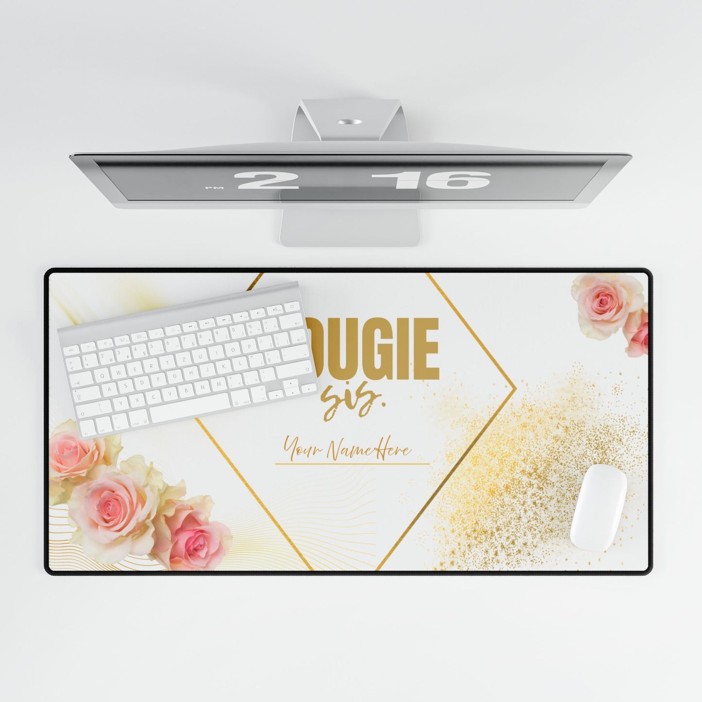 Bougie Sis™ Luxe Desk Mat. — Custom Name Large Mouse Pad
