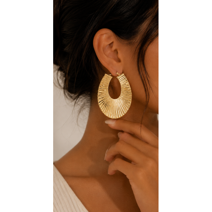 Golden Glow Statement Earrings