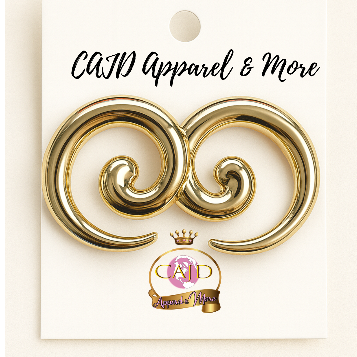 Golden Spiral Statement Earrings