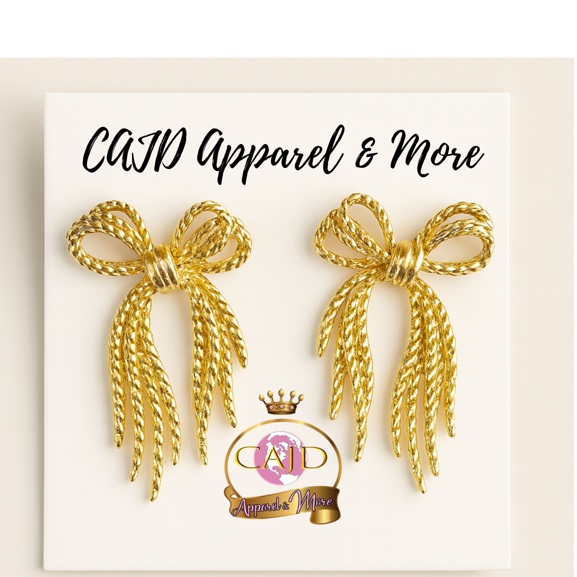 Golden Ribbon Tassel Earrings