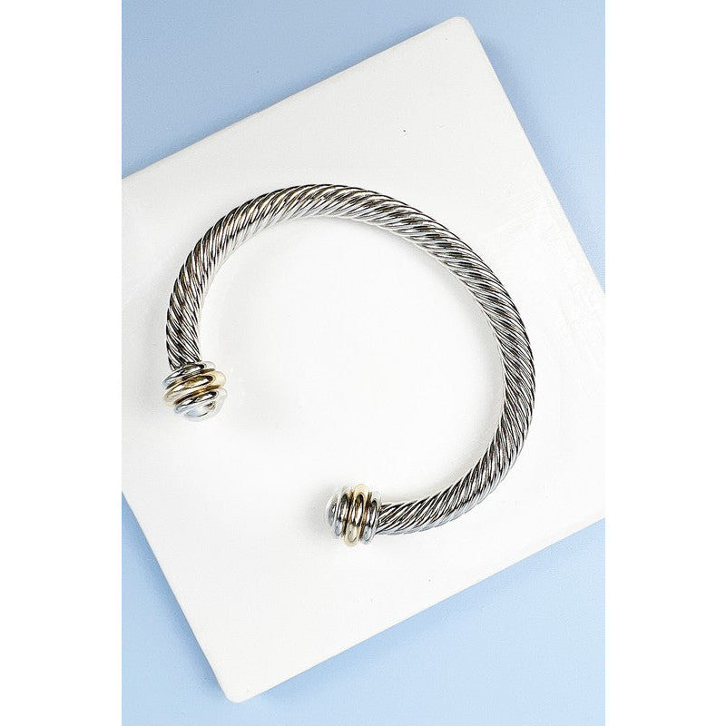 Stackable Twisted Wire Cuff – Designer-Inspired Bracelet