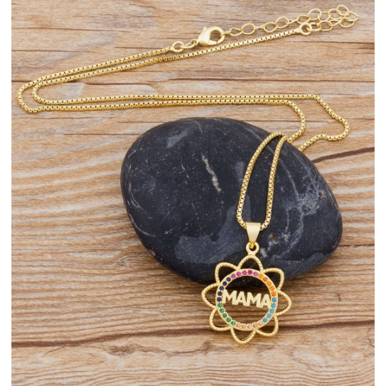 MAMA PENDANT SUNFLOWER NECKLACE