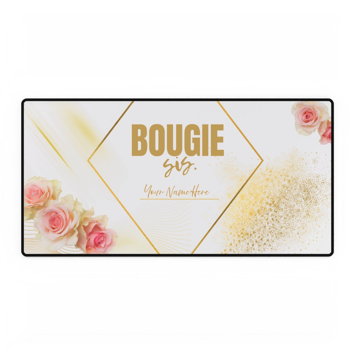 Bougie Sis™ Luxe Desk Mat. — Custom Name Large Mouse Pad
