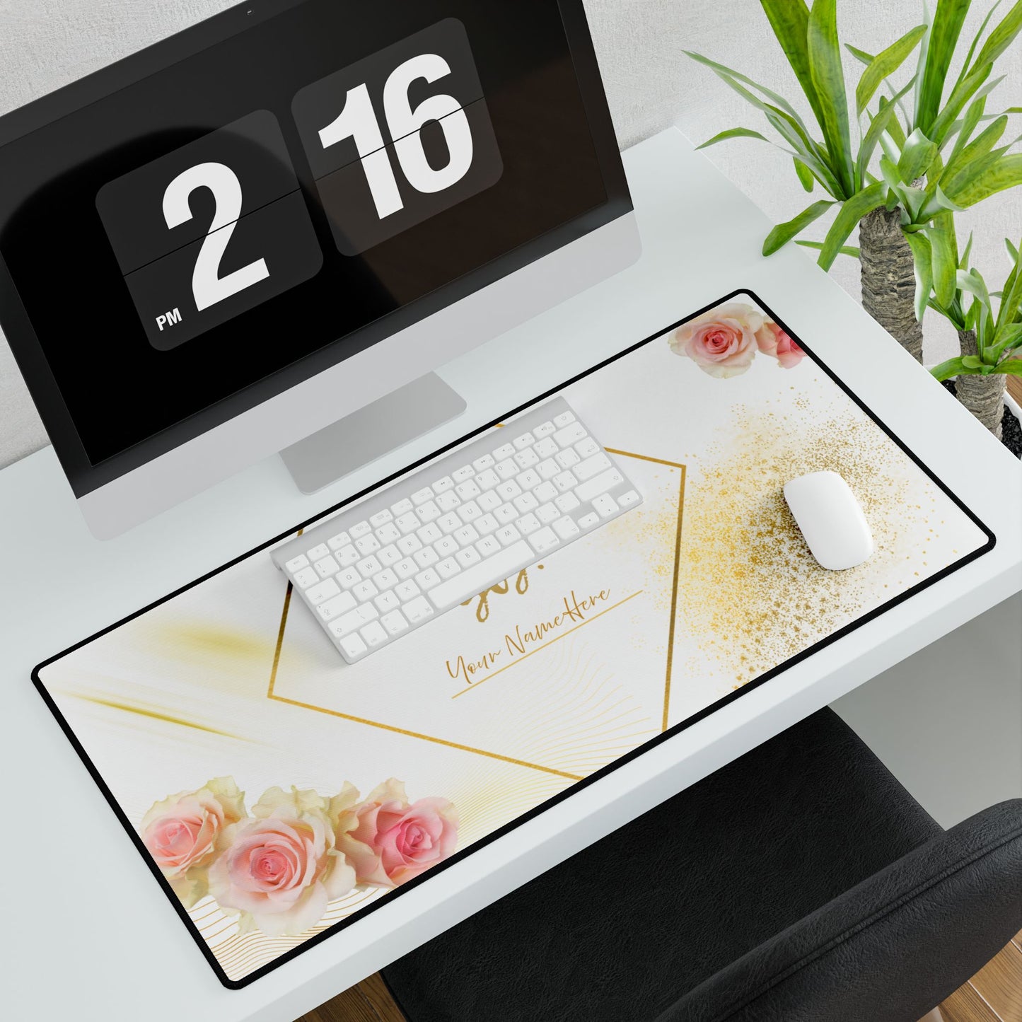 Bougie Sis™ Luxe Desk Mat. — Custom Name Large Mouse Pad