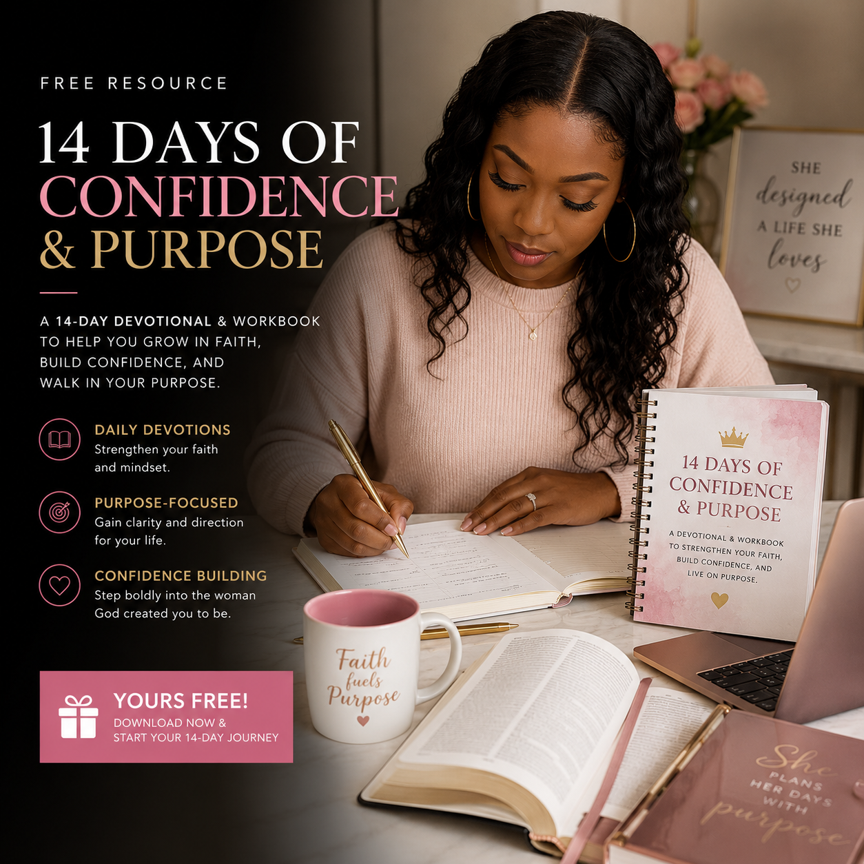 14-Day Confidence & Purpose Journal – FREE Download