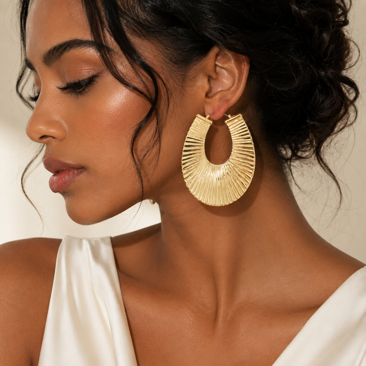 Golden Glow Statement Earrings