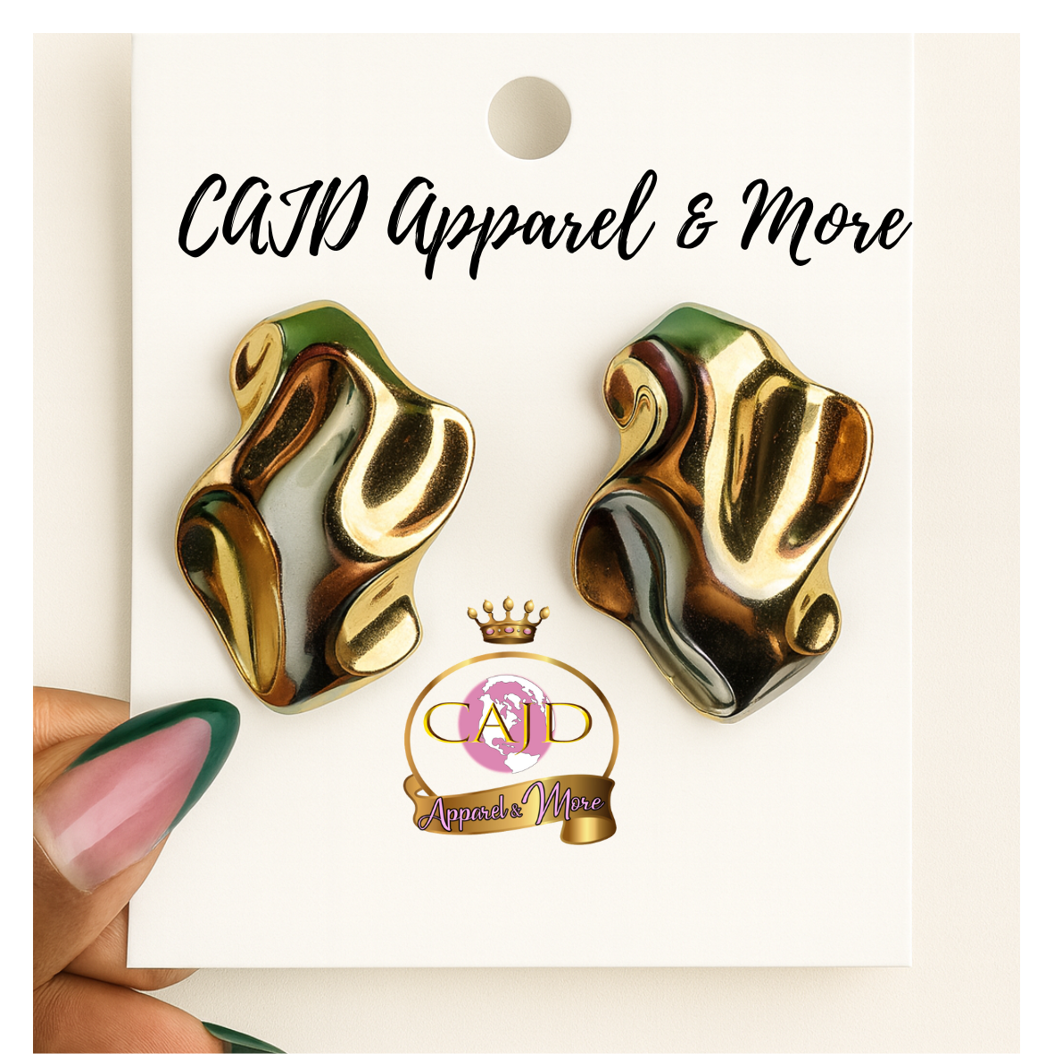 Sculpted Gold Wave Earrings