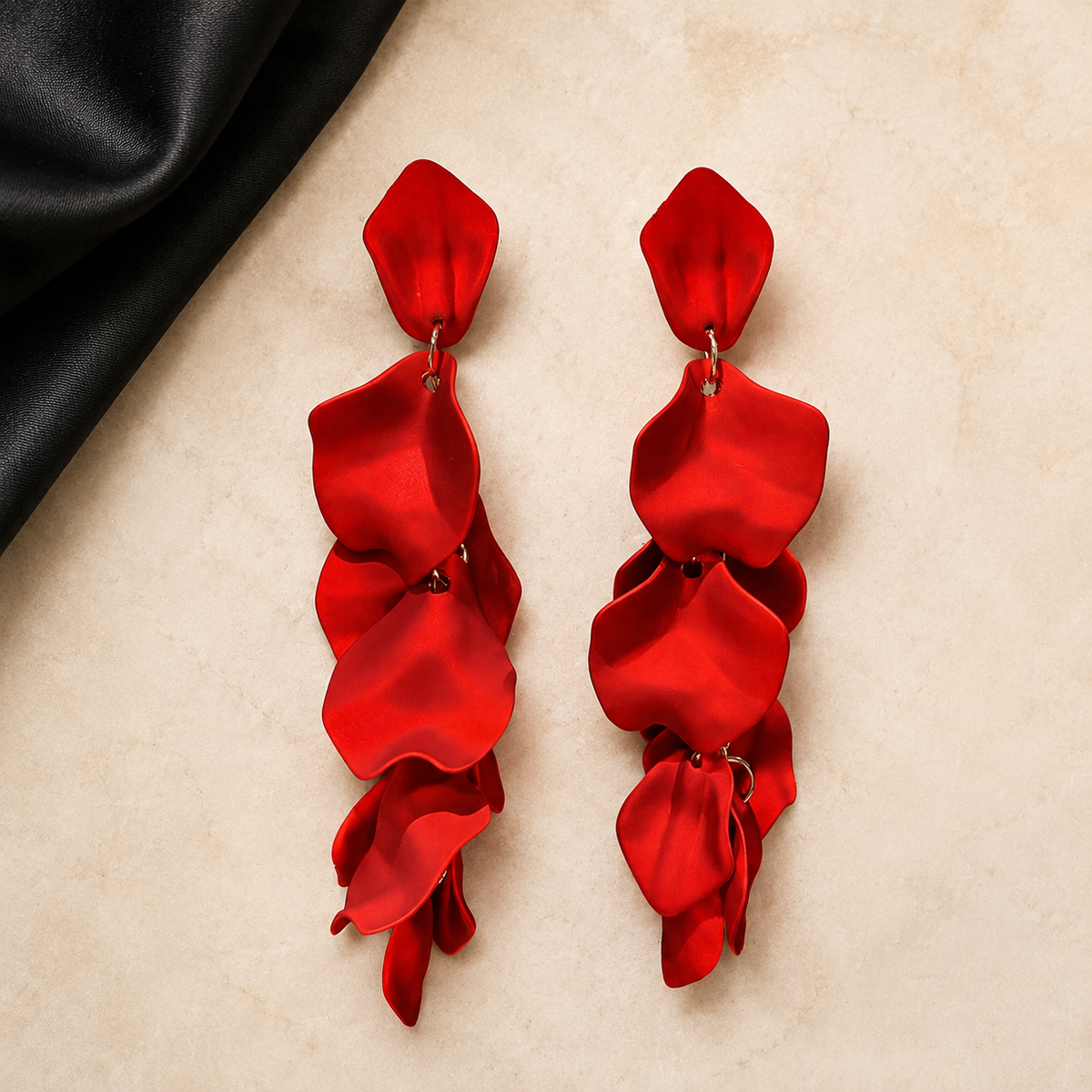 Scarlet Bloom Statement Earrings