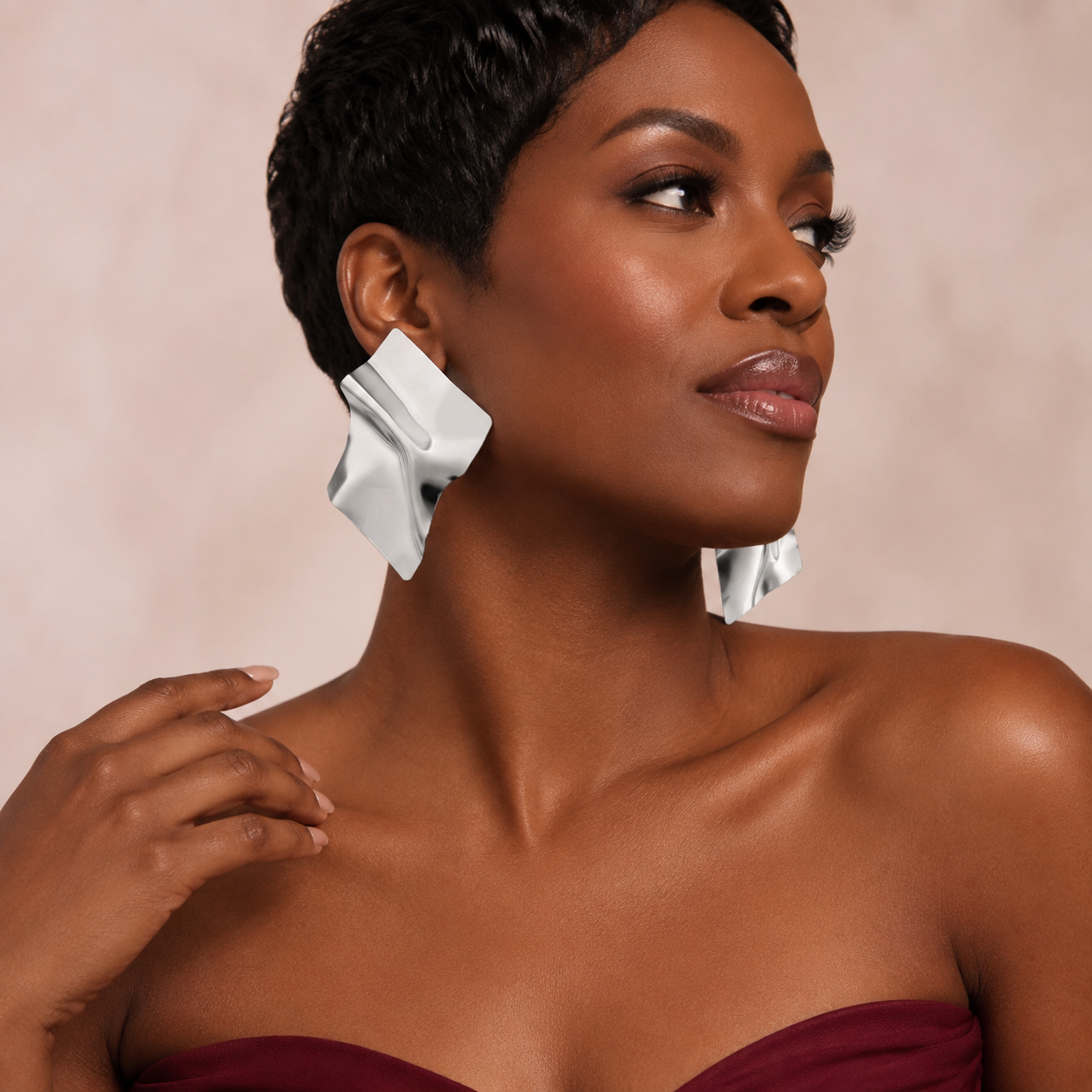 Silver Edge Sculptural Earrings