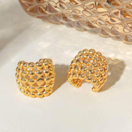 Golden Honeycomb Ear Cuffs