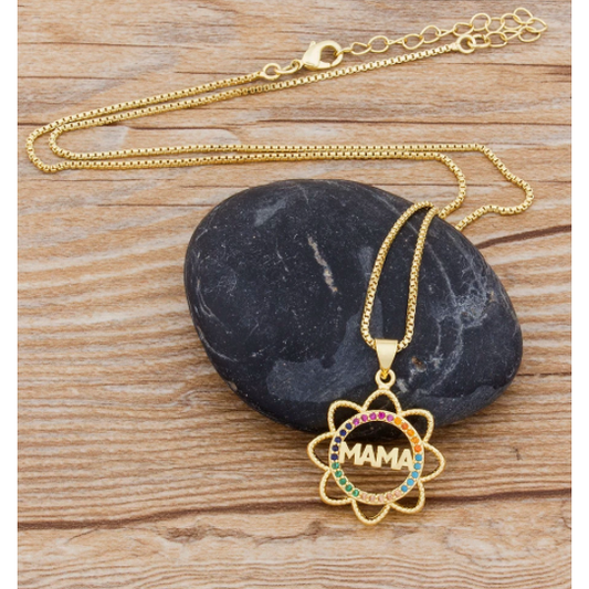MAMA PENDANT SUNFLOWER NECKLACE